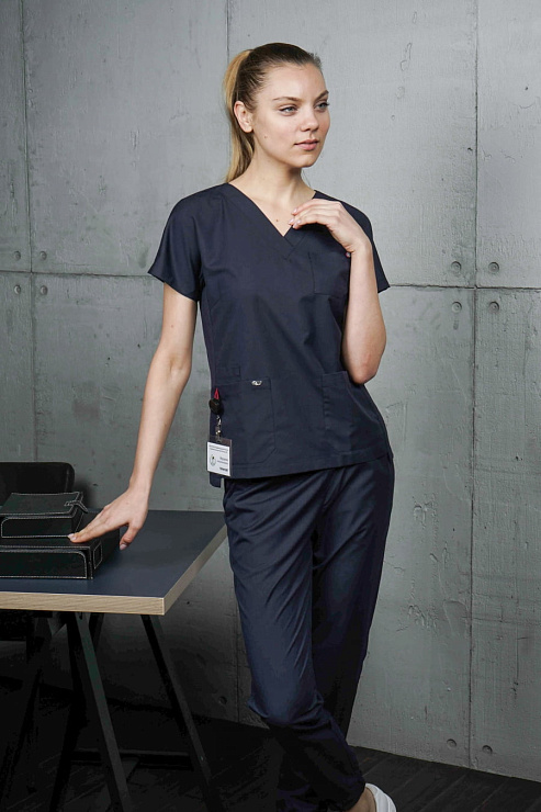 Блуза женская «Нюша», тёмно-синий, 40