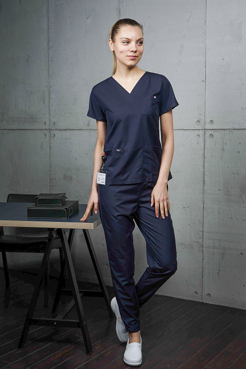 Блуза женская «Нюша», тёмно-синий, 40