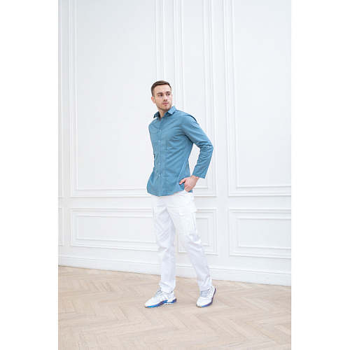 Рубашка мужская Dr. Nice, длинный рукав, деним, 52