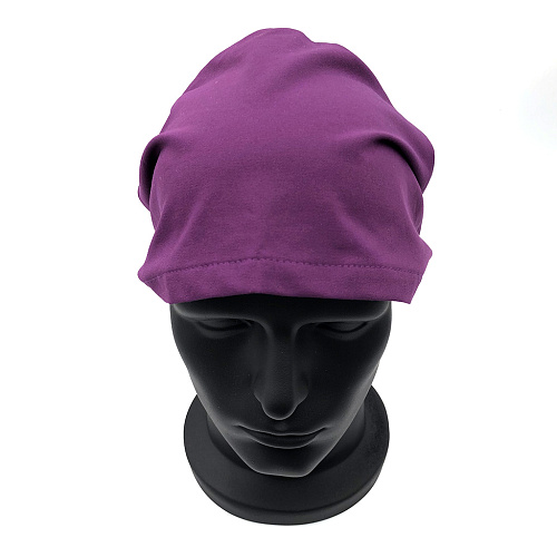 Шапочка однотонная, R143 пурпурный фиолетовый