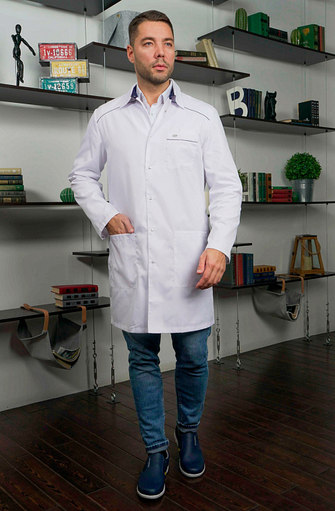 Халат мужской «Силуэт», темно-синий, 46