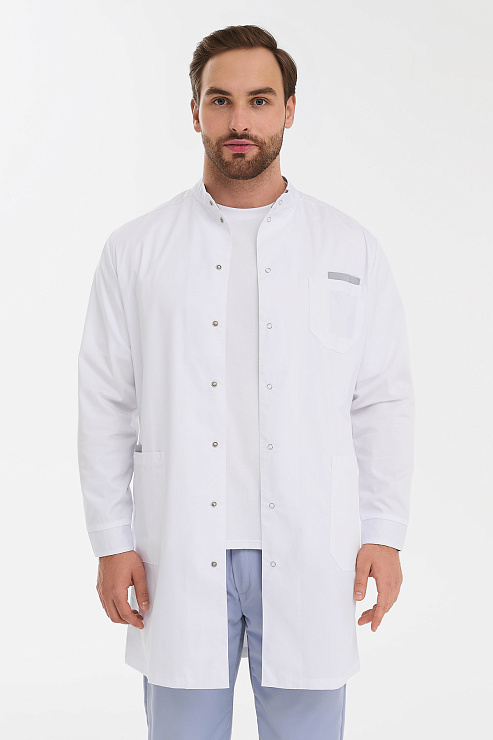 Халат мужской на кнопках Тезис TZ810, белый, 56