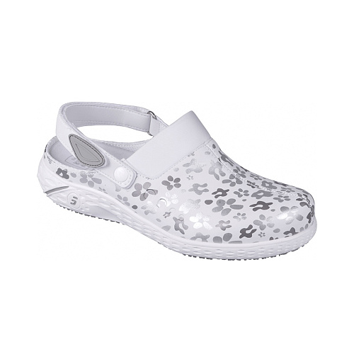 Сабо DANY, женские, иск кожа ЭВА/резина, белый с серым принтом, 41