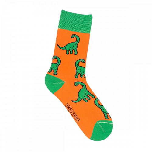 Носки женские, "Динозавры", оранжевый, 36-40