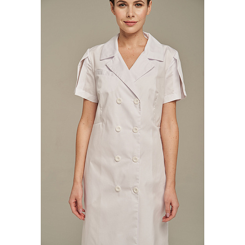 Халат женский Dr. Nice двубортный, белый, 54