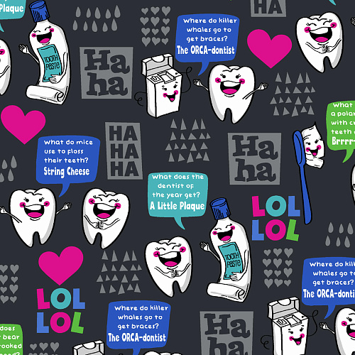 Топ женский Dickies DK704, принт "Зубной смех", серый, L