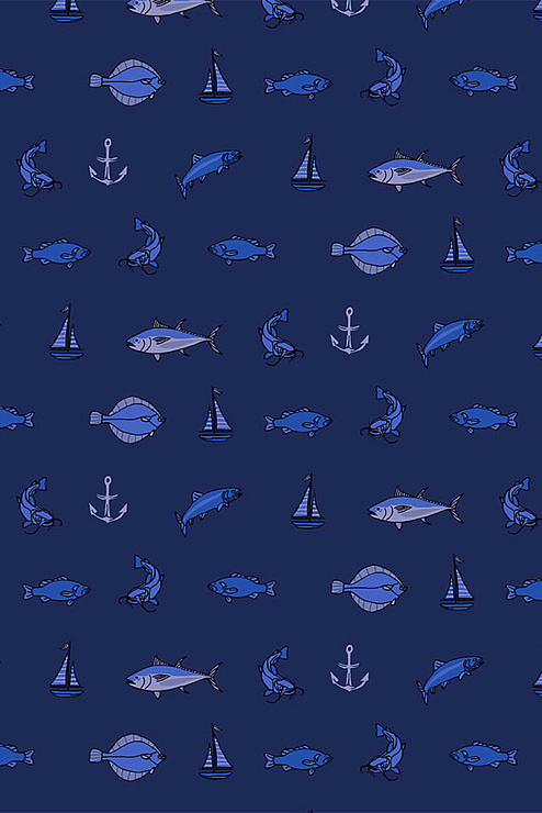 Топ мужской Cherokee CK692, принт "Рыбалка", синий, M