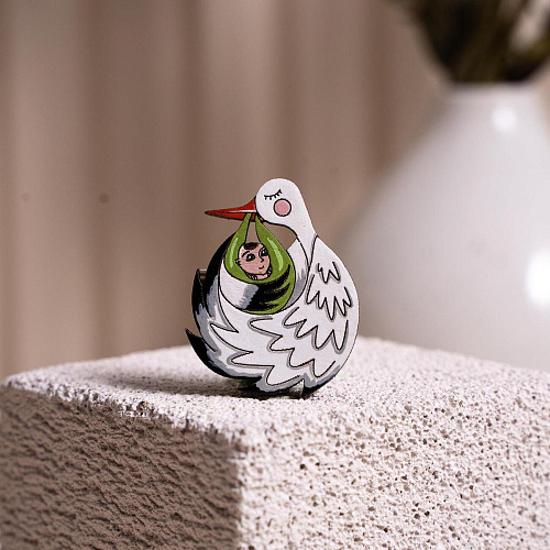 Значок "Аист", зеленая пеленка