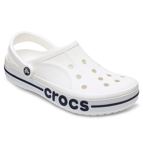 Сабо CROCS Bayaband Clog, белые с синей полосой, 43-44