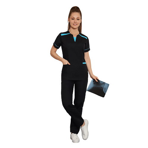 Брюки женские 455 прямые, черный, 48