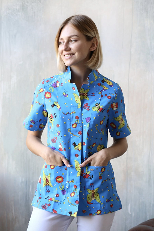 Блуза женская «Педиатр», синий, 54