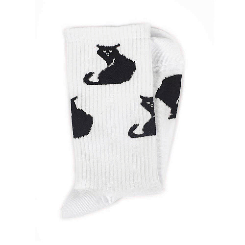 Носки мужские, "Черные кошки", белый, 41-45
