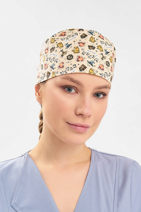 Шапочка медицинская Тезис TZ002, принт "Магия", бежевый
