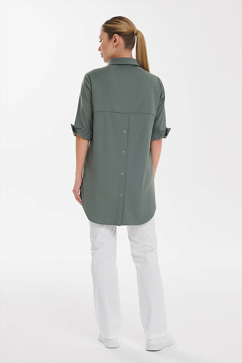 Рубашка женская на кнопках Тезис TZ450, оливковый, 42