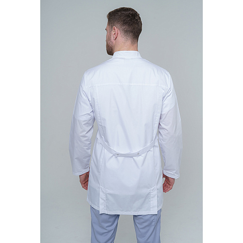 Халат медицинский мужской на молнии, белый, 52