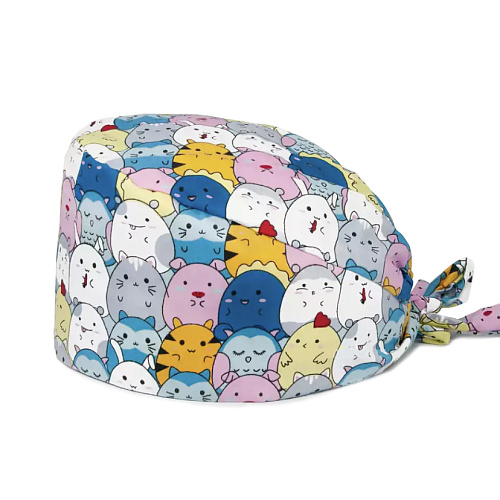 Шапочка медицинская, принт "Мульт", разноцветный