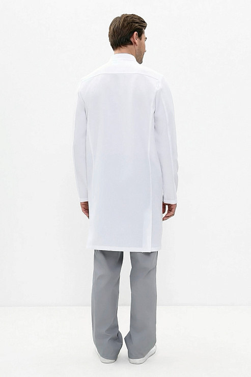 Халат мужской 584 Streich, длинный рукав, белый, 56