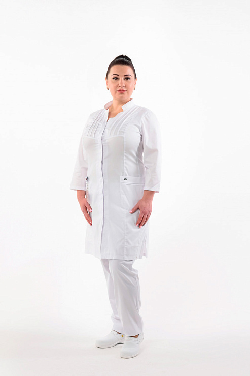Халат женский «Параллель», белый, 48