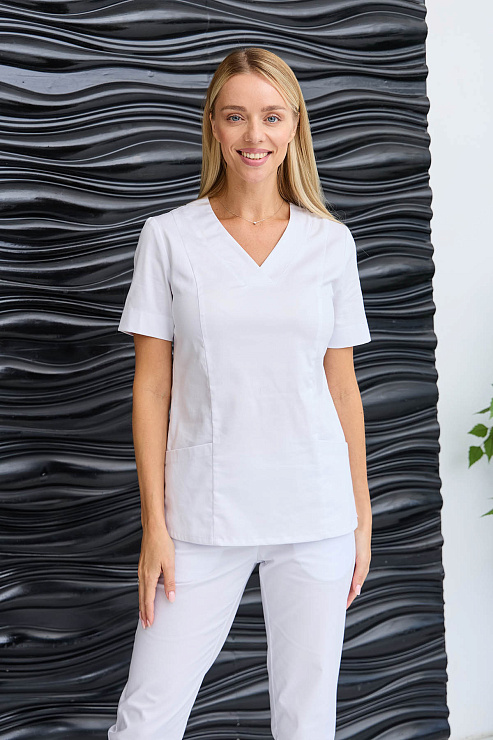 Топ женский Dr. Nice, хирургический, белый, 42