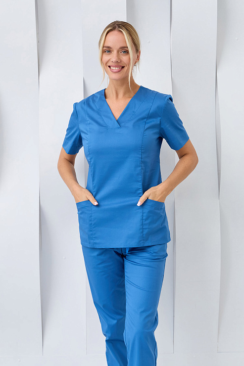 Топ женский Dr. Nice, хирургический, голубой, 42