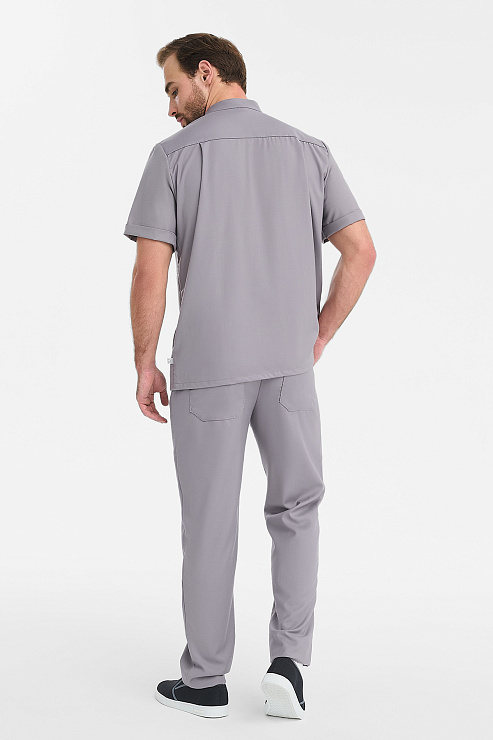 Рубашка мужская на молнии Тезис TZ700, серо-бежевый, 56